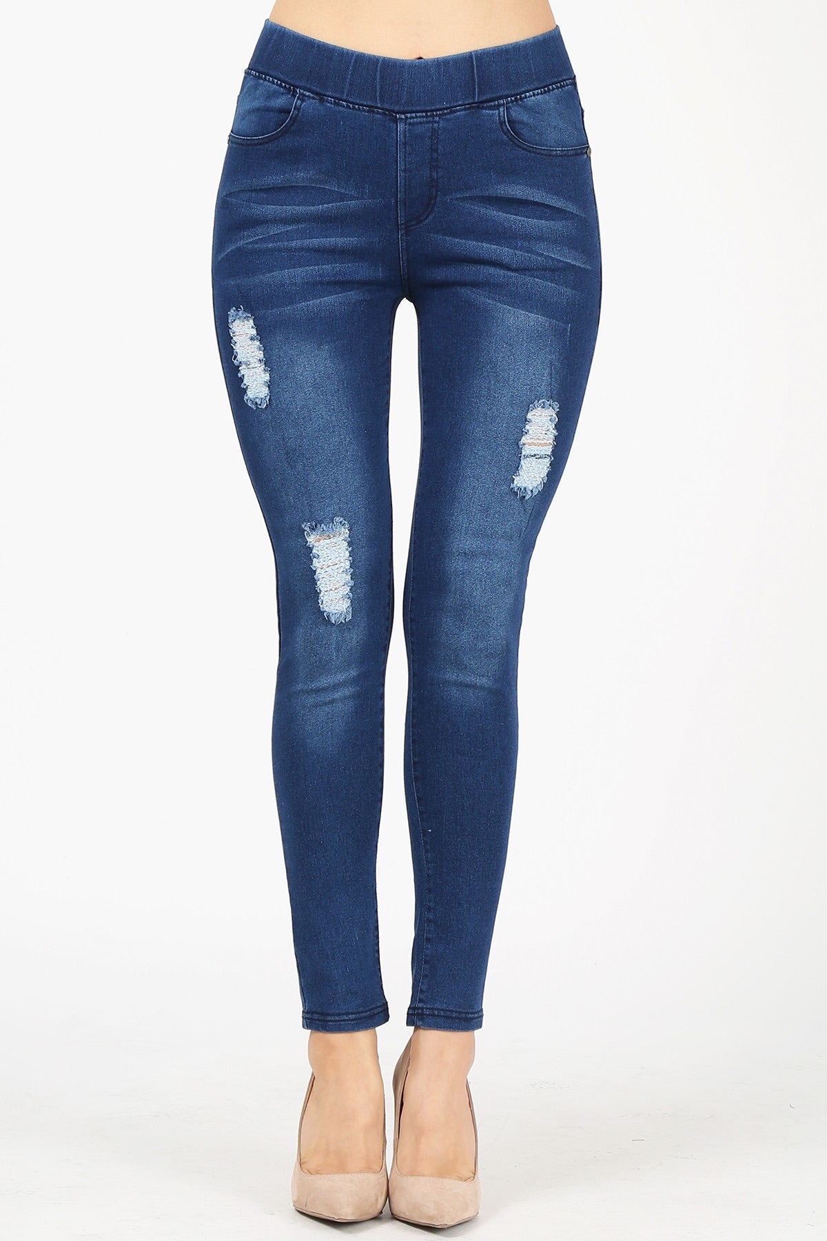 Agnes and dora distressed jeggings hotsell